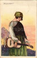 1922 Italian lady art postcard. Anna &amp; Gasparini 523-5. s: Mauzan (EB)