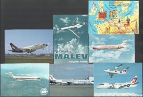 Repülőgépekkel kapcsolatos 7 db képeslap