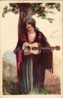 1922 Italian lady art postcard. Anna &amp; Gasparini 523-3. s: Mauzan (EK)