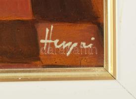 Herpai Zoltán (1951-2011): Középkori hangulat II. Olaj, farost, jelezve jobbra lent, hátoldalán Buda...