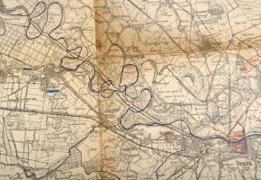 cca 1910-1920 Osijek (Eszék), Dárda und Valpovo (Valpó) katonai térkép, 1 : 75.000, rajta ceruzával ...