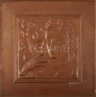 Réz, dombormű, fali dísz. 17x17 cm