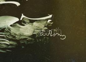 Árkossy István (1943-): Leányarc. Olaj, farost, jelezve jobbra lent, hátoldalán Budapesti Képzőművés...