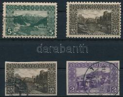 1906 2 db ritkább 9 1/4 fogazatú és 2 db vágott bélyeg