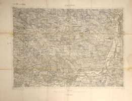 cca 1900 Kolozsvár (Klausenburg, Cluj) és környékének katonai térképe, 1 : 75.000, K. u. k. militär-geographisches Institut, sérülésekkel, ragasztott, 48x61 cm