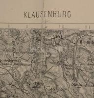 cca 1900 Kolozsvár (Klausenburg, Cluj) és környékének katonai térképe, 1 : 75.000, K. u. k. militär-...
