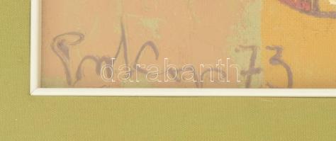 Prokop Péter (1919-2003): Csendélet, 1973. Olaj, farost, jelzett, üvegezett fa keretben. 62×58 cm