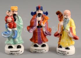 Minh Long 3 istenség Boldogság, siker, hosszú életet szimbolizáló porcelán figura készlet. Eredeti d...