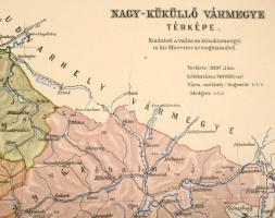 1913 Nagy-Küküllő vármegye térképe, Kogutowicz: Megyei térképek, 1 : 300.000, Bp., Magyar Földrajzi ...