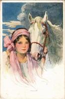 1922 Girl with horse. B.K.W.I. 261-1. s: K. Feiertag (EK)