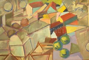 Byhon/Bihon Győző (1959-): Tornyok. Akril, vászon, jelezve jobbra lent, hátoldalán autográf feliratt...