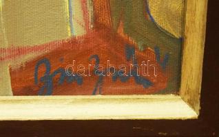 Byhon/Bihon Győző (1959-): Tornyok. Akril, vászon, jelezve jobbra lent, hátoldalán autográf feliratt...