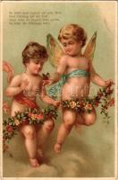 Es blüht noch Jugend auf aller Welt... / litho greeting postcard (szakadás / tear)