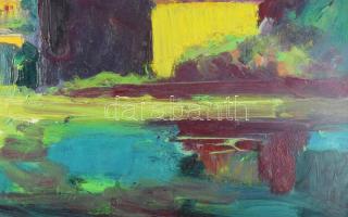 Schéner Mihály (1923-2009): Vízimalom. Olaj, farost, jelezve balra lent, hátoldalán Schéner Mihály a...