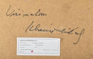 Schéner Mihály (1923-2009): Vízimalom. Olaj, farost, jelezve balra lent, hátoldalán Schéner Mihály a...