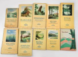 10 db magyar turistatérkép (Cserhát, Mátra, Zempléni-hegység, Balaton és környéke, stb.), változó ál...