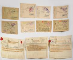 1916-1917 8 db I. világháborús hadifogságból küldött levelezőlap + 3 db távirat