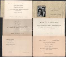 cca 1900-2010 Vegyes esküvői meghívók, régi és modern darabokkal, összesen 15 db