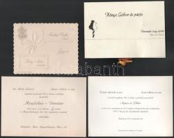 cca 1900-2010 Vegyes esküvői meghívók, régi és modern darabokkal, összesen 15 db