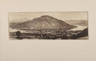 Vertel József (1922-1993): Dunakanyar Rézkarc, papír, j.n. 5x12 cm
