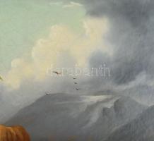 Jelzés nélkül, feltehetően XIX. sz. festő: Hazafelé. Olaj, vászon. Javított. Dekoratív fakeretben, 5...