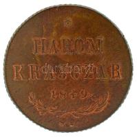 1849NB 3kr Cu T:AU /
Hungary 1849NB 3 Kreuzer Cu C:AU
Adamo B2