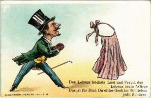 Das Lebens höchste Lust und Freud... / humour art postcard. Eigentum u. Verlag von L.S.W. litho (EK)