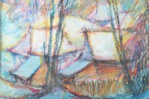 Antal Imre (1944-2017): Erdélyi táj. Vegyes technika, papír, jelezve jobbra lent. Üvegezett fakeretb...