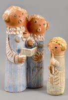 2 db Kiss Roóz Ilona (1920-2010): kerámia, ragasztottak. 14, 20 cm