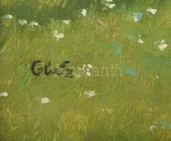 Glatz jelzéssel: Lány a réten. Olaj, vászon. 42,5×31 cm. Dekoratív fakeretben