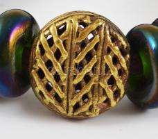 Karkötő Irizáló üveg, réz