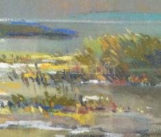 Halasi Horváth István (1904-1994): Balatonfenyves. Pasztell, karton, jelzett. Dekoratív, üvegezett f...