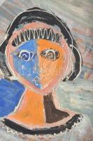 Prokop Péter (1919-2003): Ikrek, 1979. Olaj, farost, jelzett, a hátoldalán Prokop Péter autográf fel...