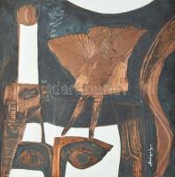 Drégely László (1932-1990): Ikarusz. Festett, kalapált alumínium lemez. Jelezve jobbra lent: Drégely...