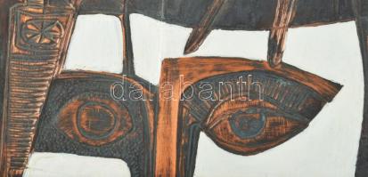 Drégely László (1932-1990): Ikarusz. Festett, kalapált alumínium lemez. Jelezve jobbra lent: Drégely...