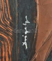 Drégely László (1932-1990): Ikarusz. Festett, kalapált alumínium lemez. Jelezve jobbra lent: Drégely...