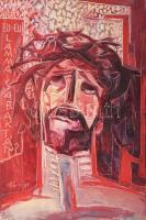 Olvashatatlan jelzéssel (Prokop Péter?): Szenvedő Krisztus. Olaj, farost, 60×39,5 cm
