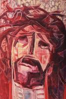 Olvashatatlan jelzéssel (Prokop Péter?): Szenvedő Krisztus. Olaj, farost, 60×39,5 cm