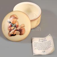 Hummel Goebel bonbonier - "A figyelmes" dekorral, jelzett, hibátlan, d: 10 cm