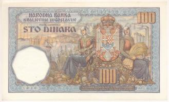Jugoszlávia 1934. 100D "II.0483 614" T:AU /
Yugoslavia 1934. 100 Dinara "II.0483 614...