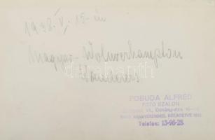 1938 Magyarország - Wolverhampton Wanderers, üllői úti pálya, Pobuda fotó, üvegezett keretben, 10,5×...