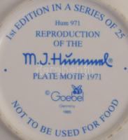 Hummel Goebel dísztálka - "Heavenly Angel". Jelzett, kopással, d: 8,5 cm