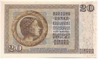 Jugoszlávia 1936. 20D "C.0510 021" T:AU /
Yugoslavia 1936. 20 Dinara "C.0510 021&quo...