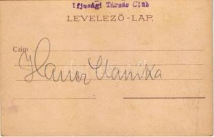 Fiatal szép asszonyoknál nagy a hatalmad barátom... / humour art postcard with love couple, litho