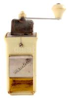 Retró magyar gyártmányú kávédaráló, jelzett: Mirköz Ksz., bakelit és fém, használt állapotban, m: 17...