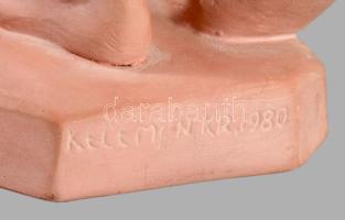 Kelemen Kristóf (1922-2001): Női akt törölközővel. Terrakotta, jelzett, kis kopással, m: 38,5 cm