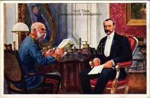 Gróf Tisza miniszterelnök kihallgatáson Ferenc Józseffel / Count Tisza Hungarian prime minister with Franz Joseph I of Austria s: G. Sieben (EK)