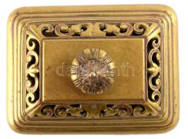 Díszes réz levélnehezék, 10,5x8x6 cm