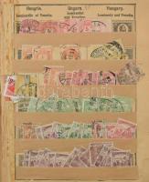 Külföldi bélyegek régi kopott kis albumban