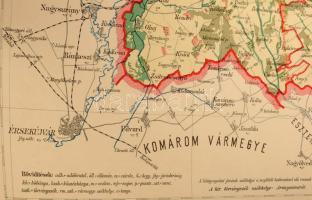 1909 Bars vármegye közigazgatási és földmívelési térképe. Szerk. és nyom. a m. kir. állami nyomdában...